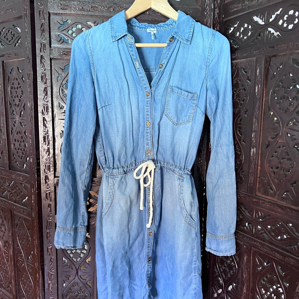 Splendid Light Blue Denim Shirt Dress